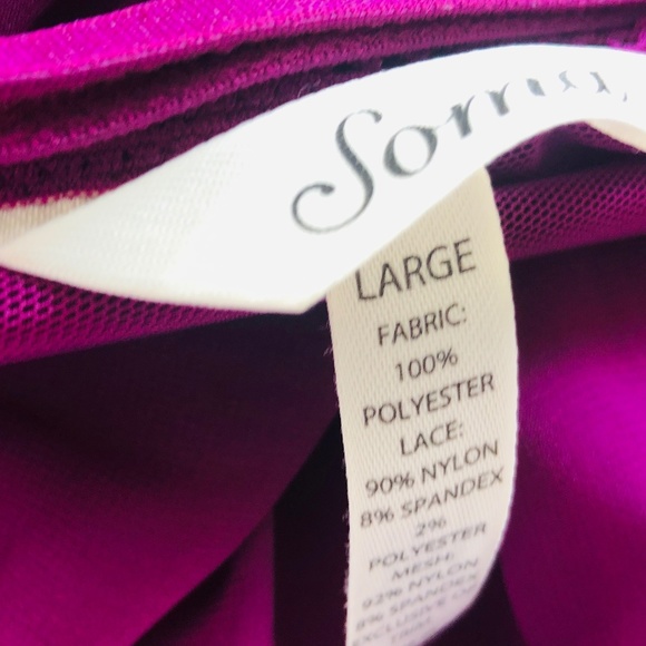 Negligee Large SOMA Raspberry Purple Adjustable Straps Stretchy - Picture 2 of 8